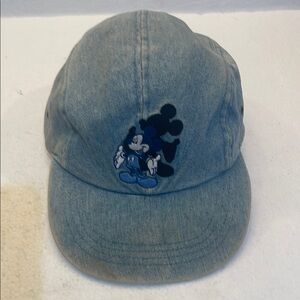 Vintage 90s Disney Mickey Mouse unlimited denim hat Jean baseball cap